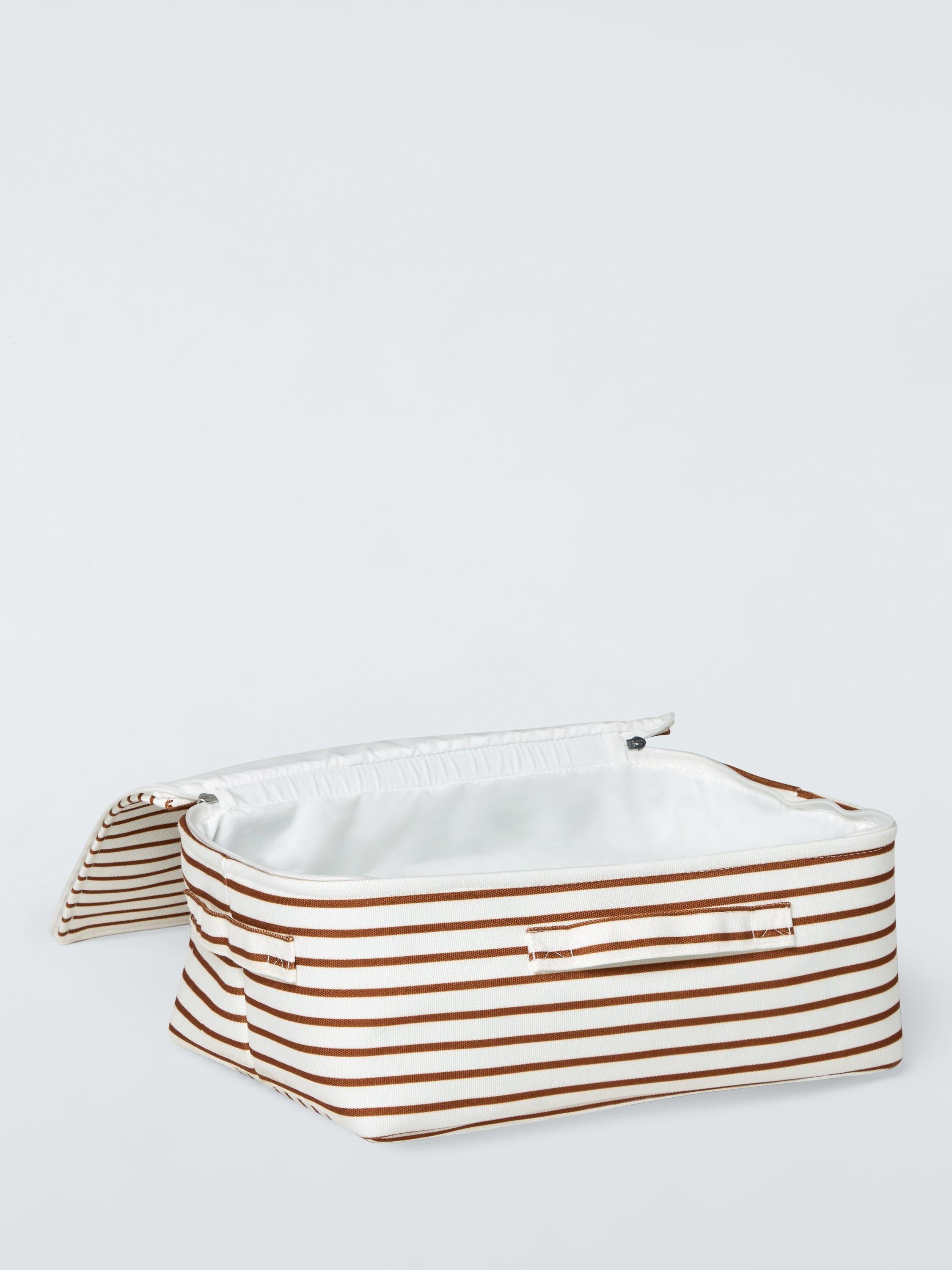 John Lewis soft polyester storage bag auburn stripe small, UK version