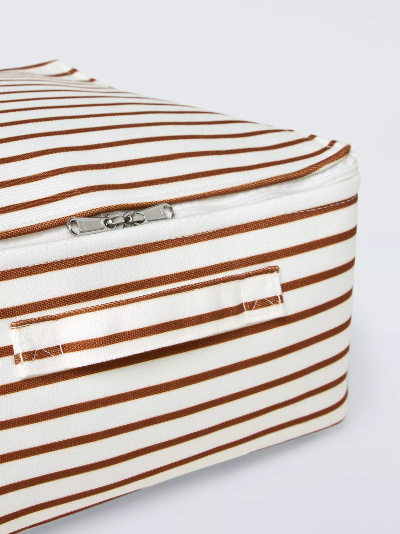 John Lewis soft polyester storage bag auburn stripe small, UK version