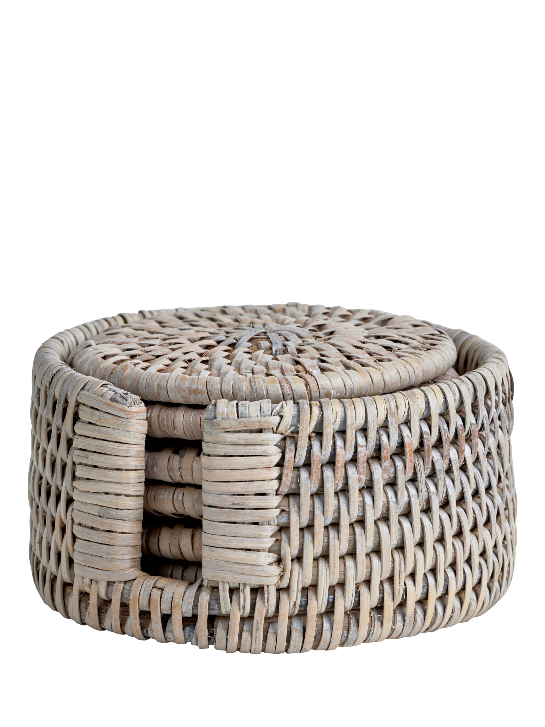 Neptune Ashcroft round rattan coasters set of 6, UK version