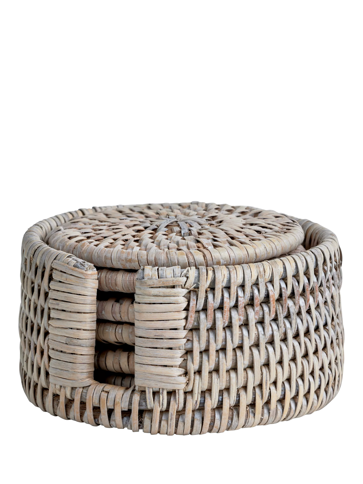 Neptune Ashcroft round rattan coasters set of 6, UK version