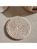 Neptune Ashcroft round rattan coasters set of 6, UK version