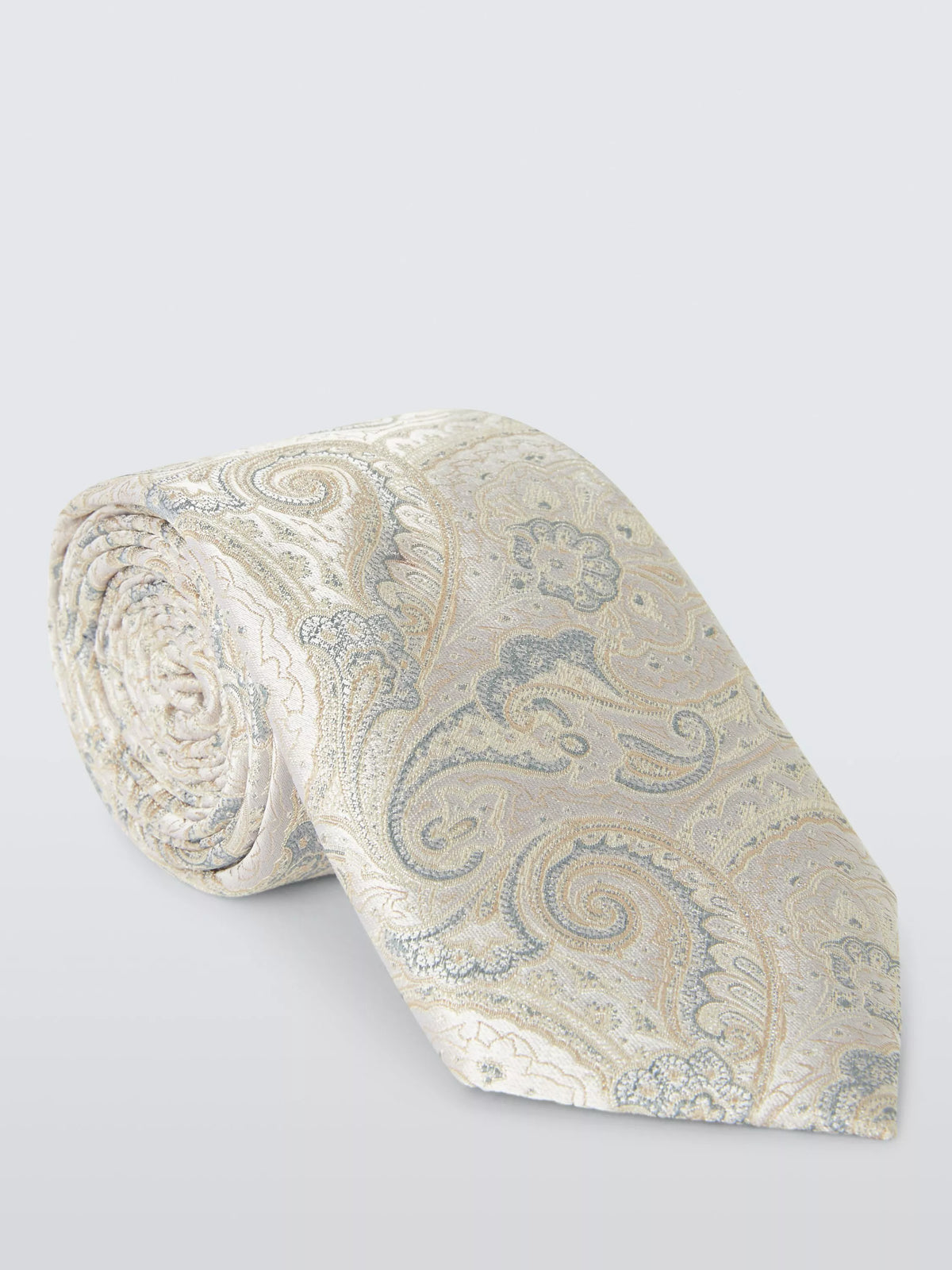 John Lewis paisley silk tie in natural, UK version