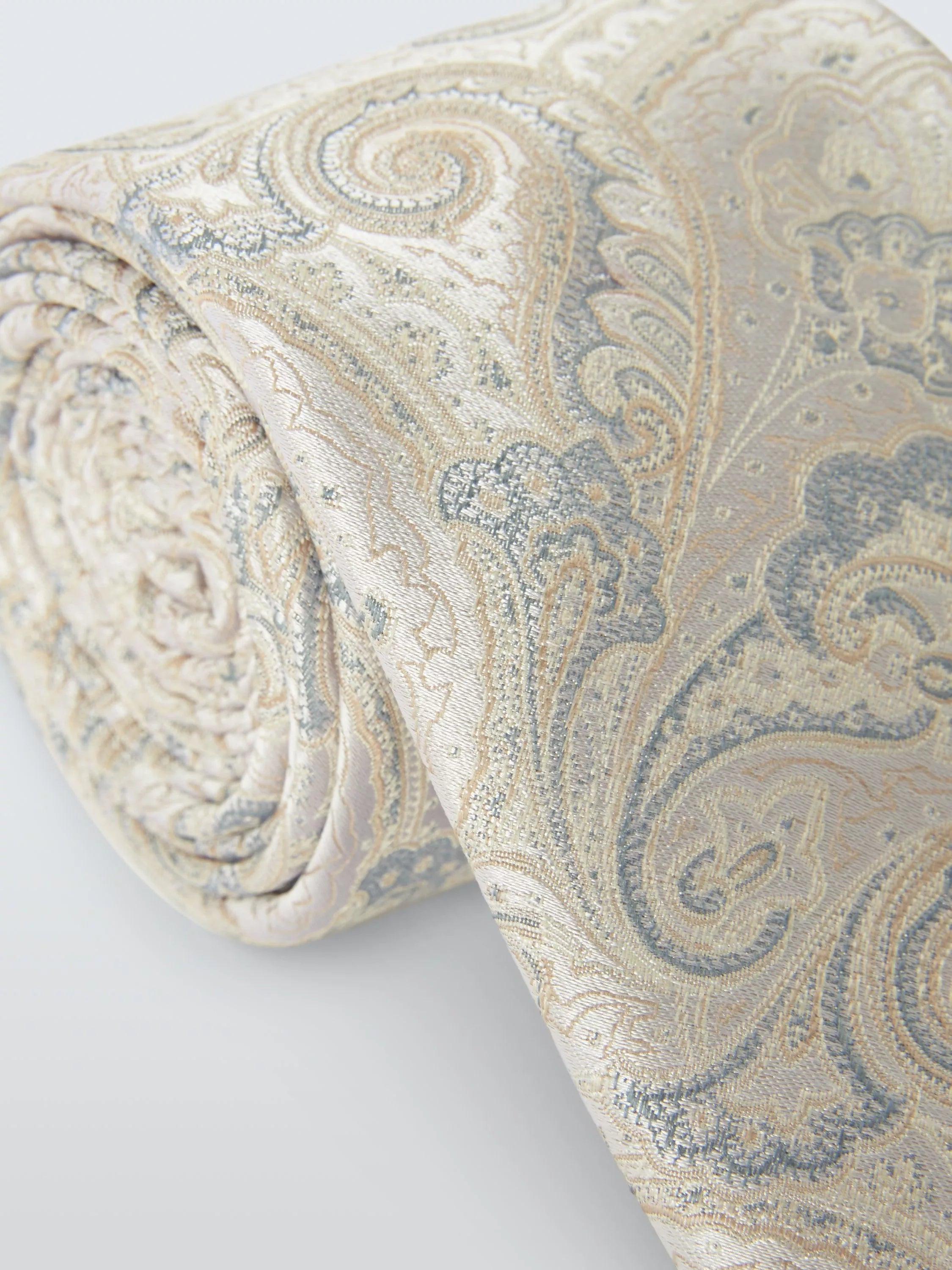 John Lewis paisley silk tie in natural, UK version