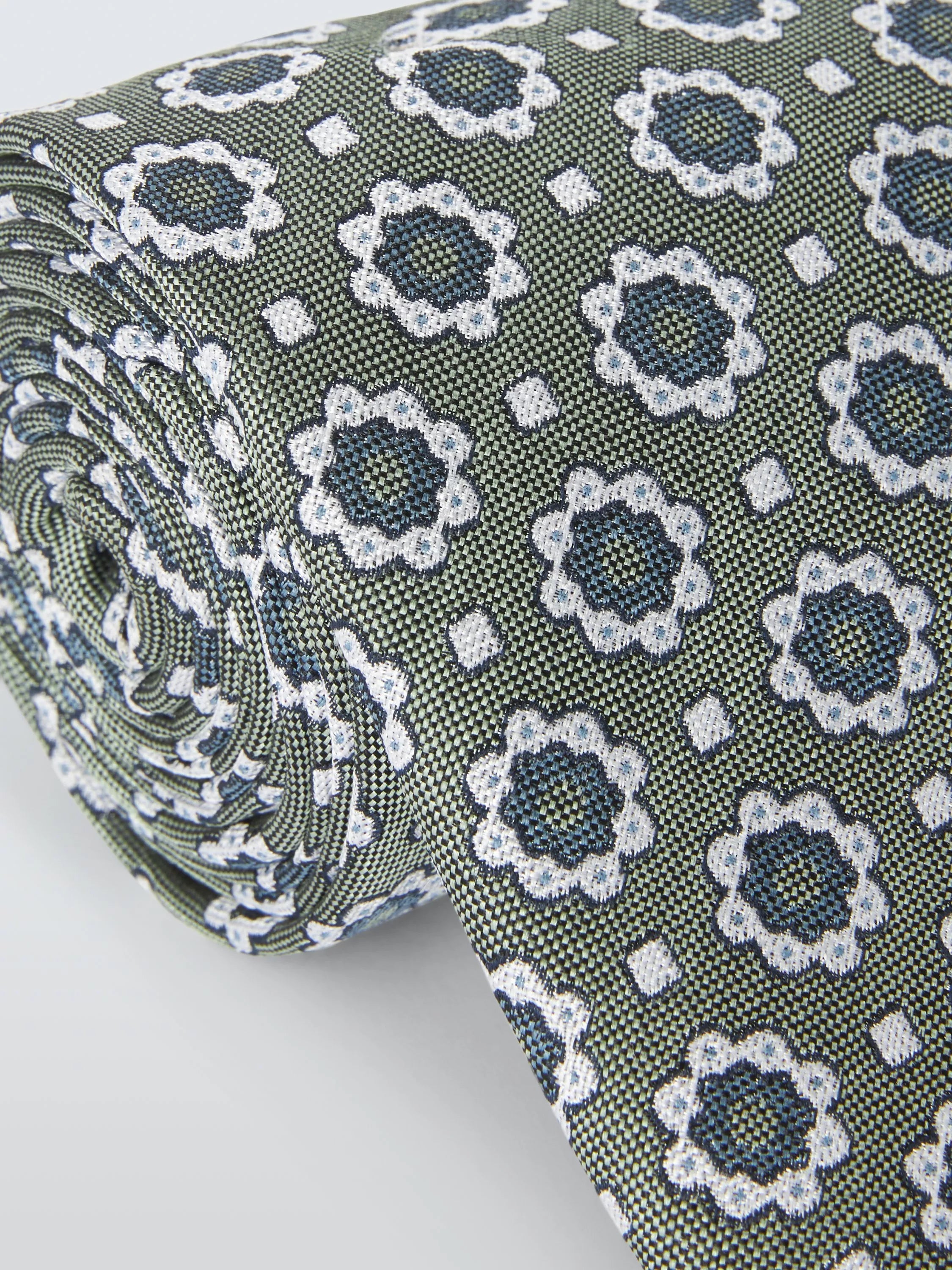 John Lewis foulard pattern tie green (British brand)