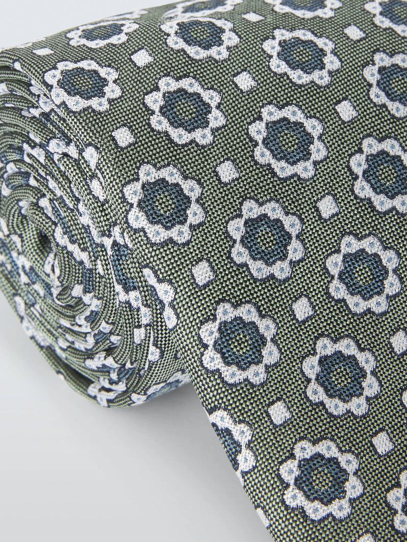 John Lewis foulard pattern tie green (British brand)