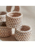 Neptune Ashcroft rattan napkin rings set of 6, UK version