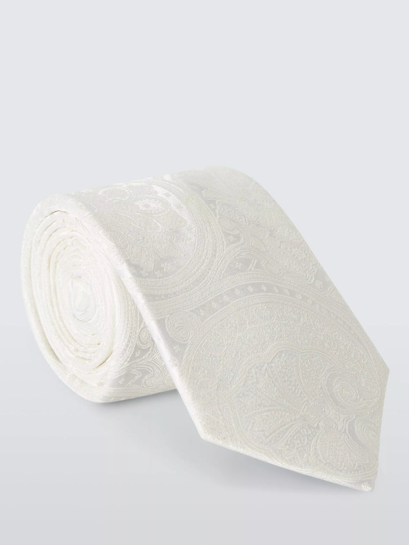 John Lewis Silk Paisley Tie and Pocket Square Set 148cm