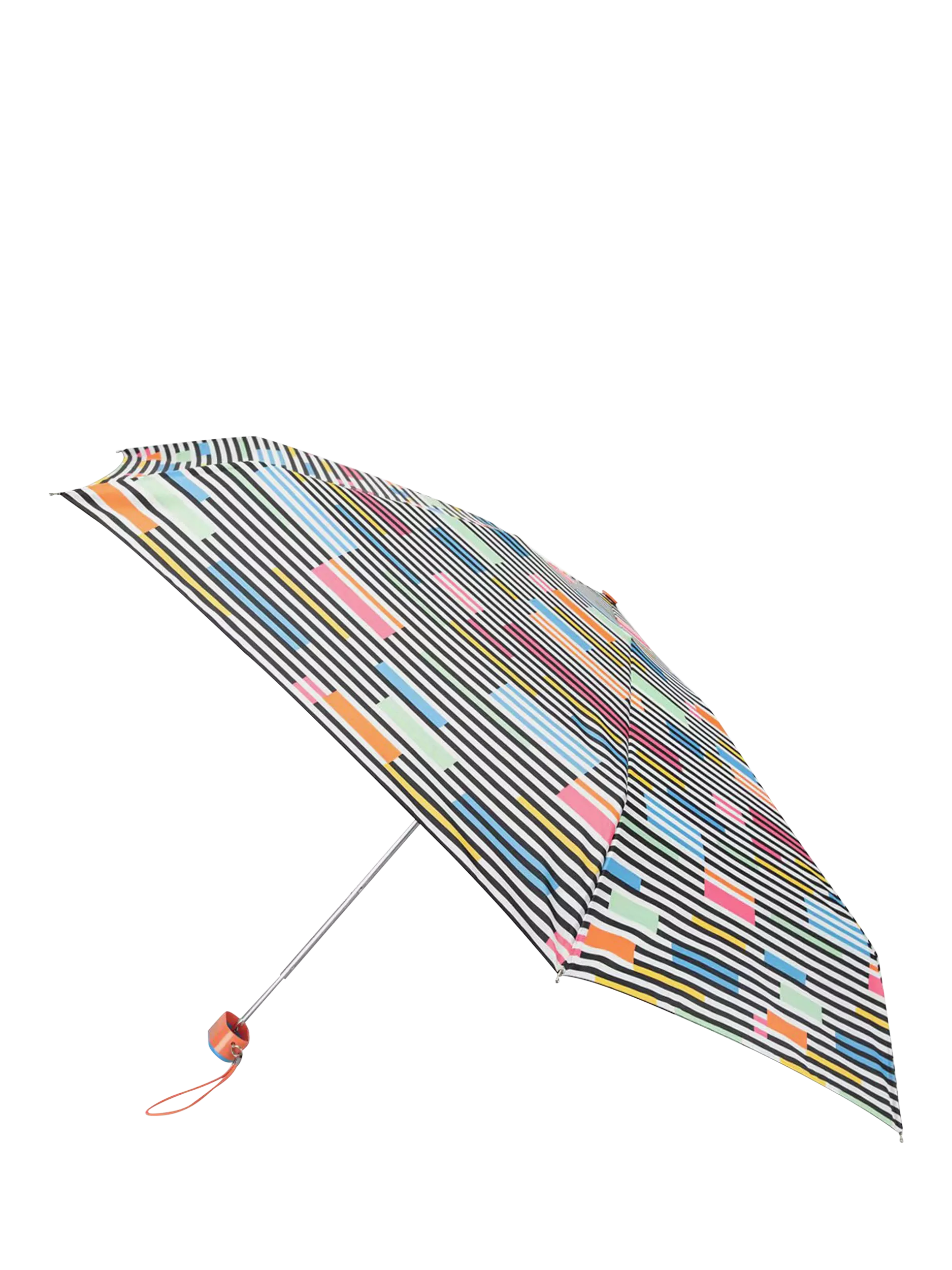 totes Compact Flat Colour Block Stripe Umbrella, imported from the UK