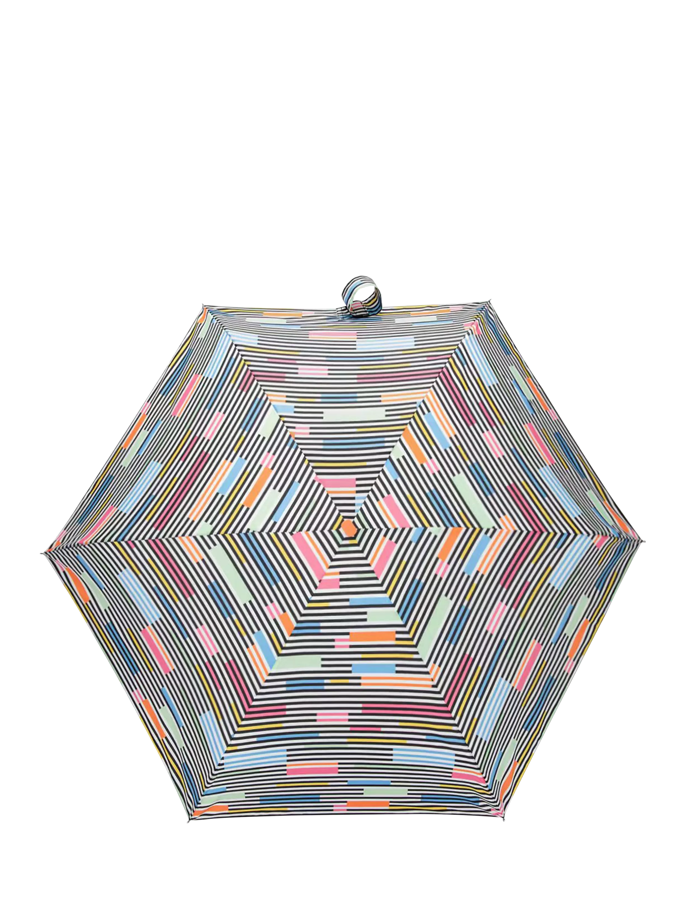 totes Compact Flat Colour Block Stripe Umbrella, imported from the UK