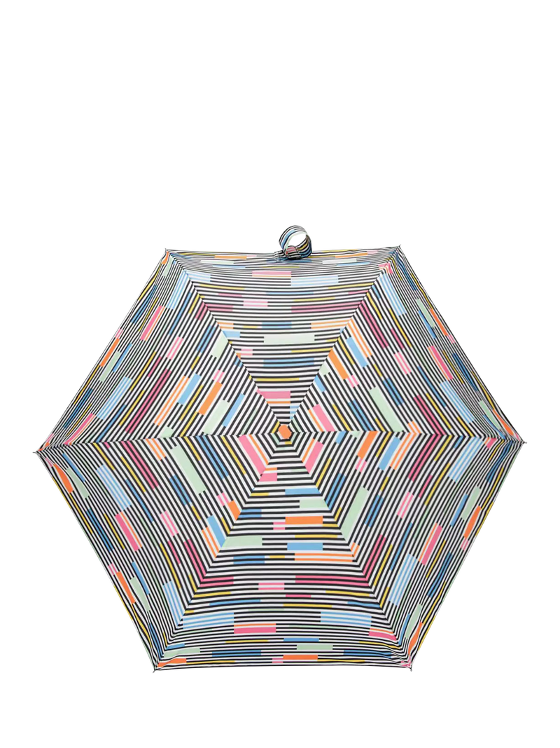 totes Compact Flat Colour Block Stripe Umbrella, imported from the UK