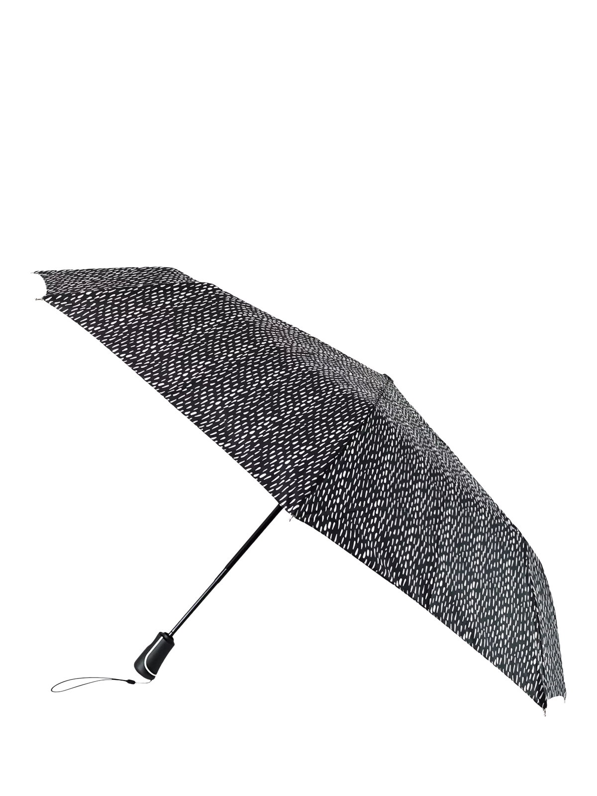 totes automatic umbrella black white drops print (British brand)