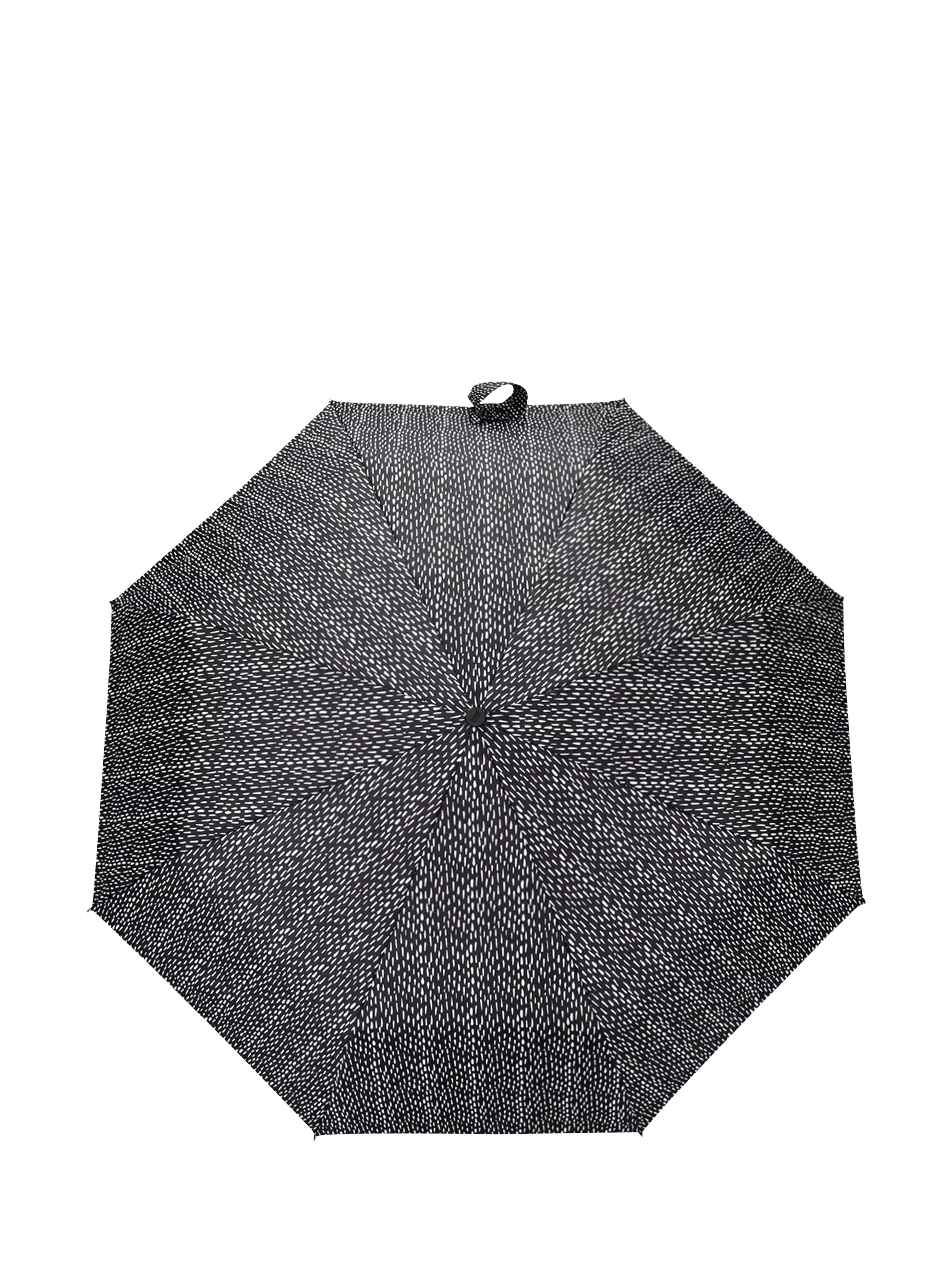 totes automatic umbrella black white drops print (British brand)