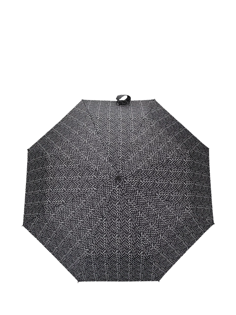 totes automatic umbrella black white drops print (British brand)