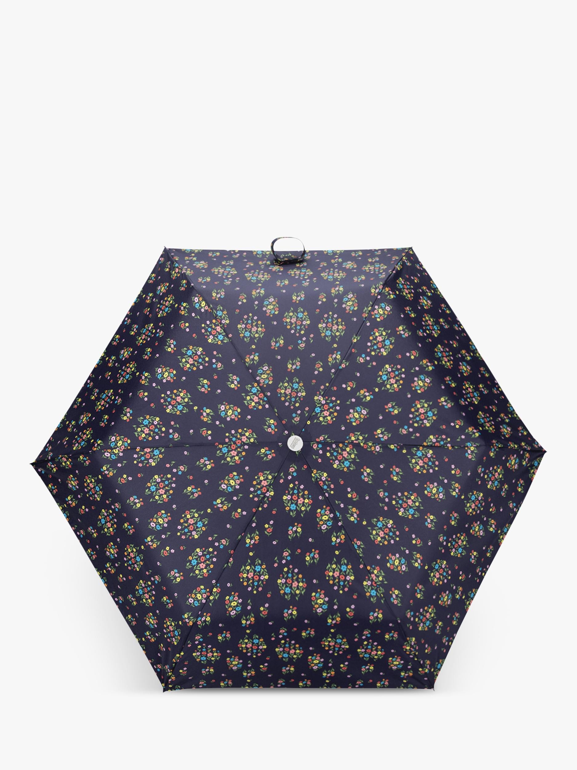 totes mini umbrella blue floral print 16.5cm (British brand)