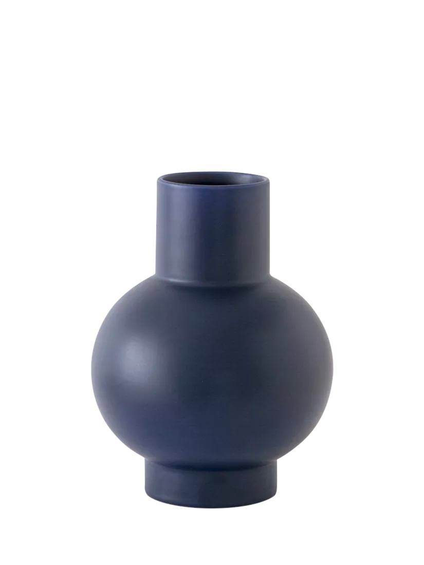 raawii small earthenware vase blue H16cm, imported from the UK