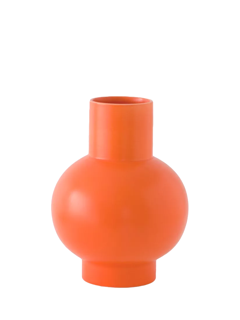 raawii Strøm small earthenware vase vibrant orange 16cm (British brand)