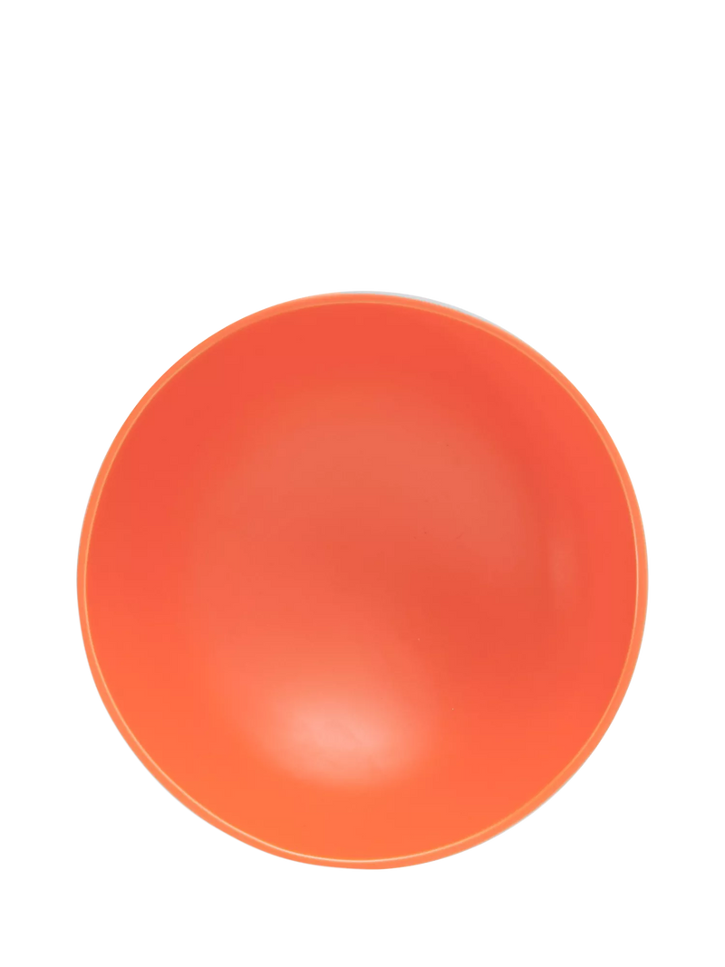 raawii Strøm medium earthenware footed serve bowl 19cm vibrant orange, UK version