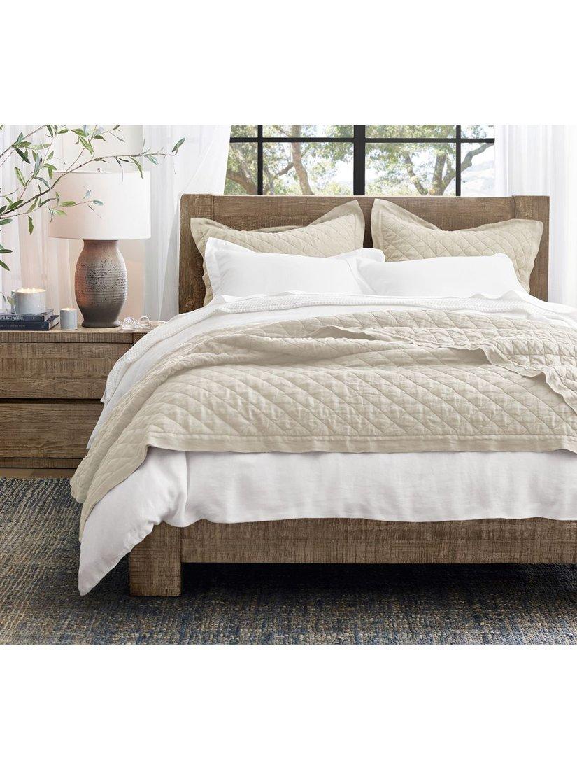 Pottery Barn Belgian flax linen diamond duvet cover King Size, UK version