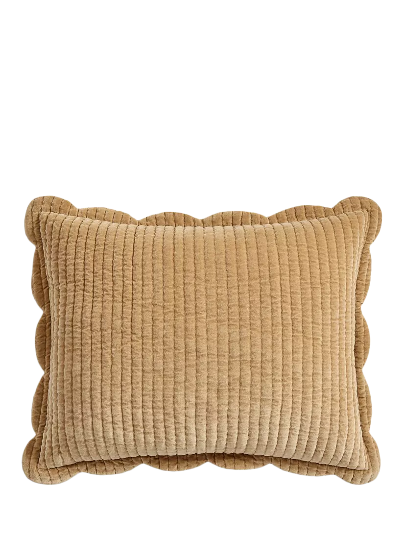 Pottery Barn velvet scallop edge reversible bedspread king size, imported from the UK