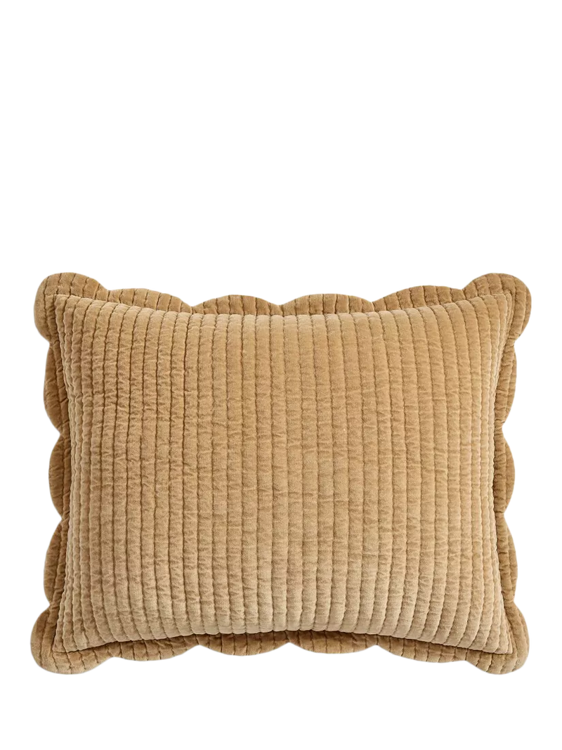 Pottery Barn velvet scallop edge reversible bedspread king size, imported from the UK