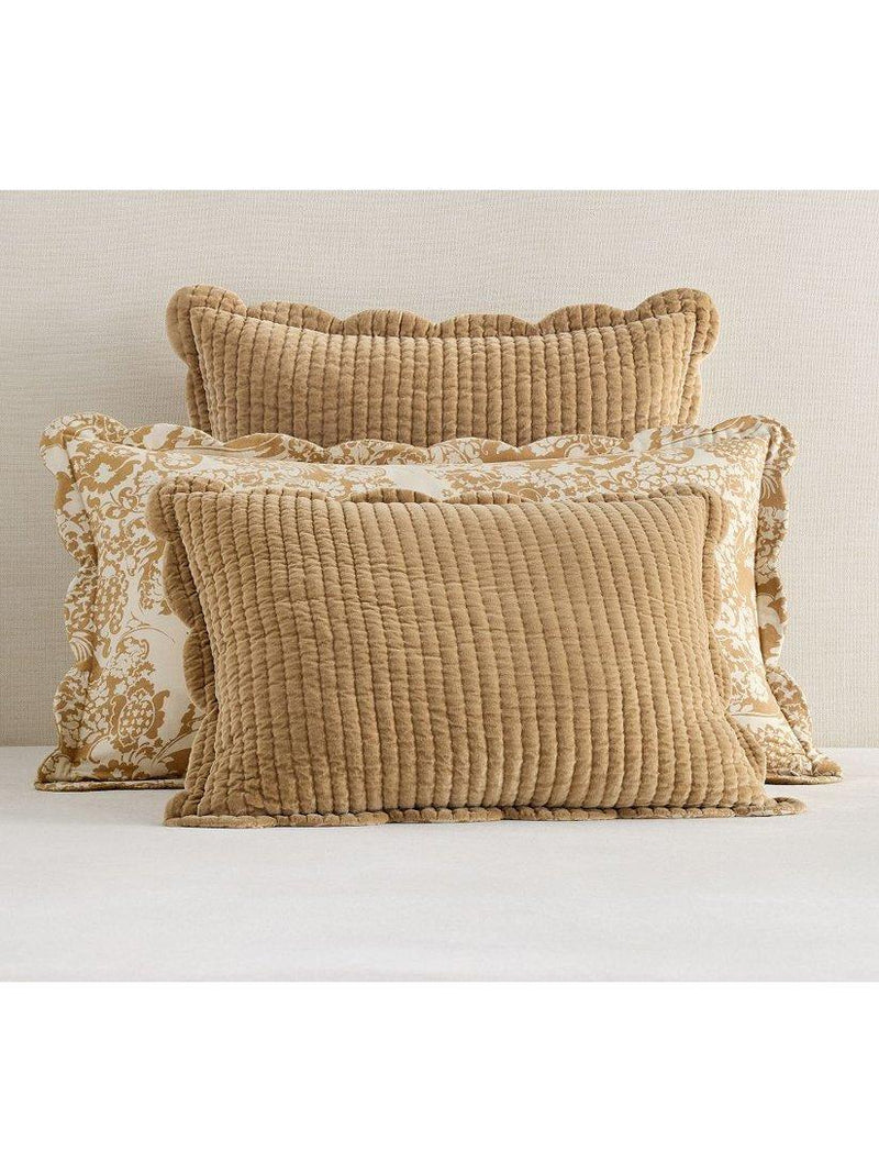 Pottery Barn velvet scallop edge reversible bedspread king size, imported from the UK