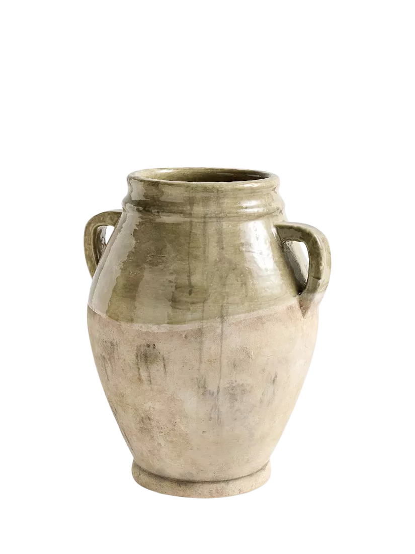 Pottery Barn French Pot Terracotta Vase Sage H22cm