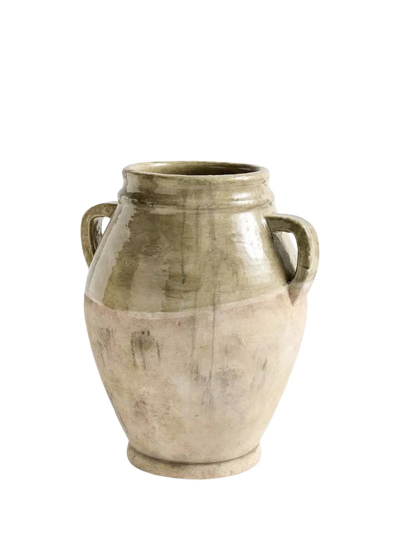Pottery Barn French Pot Terracotta Vase Sage H22cm