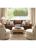 Pottery Barn Beltic aluminium tray with leather handles, imported from the UK