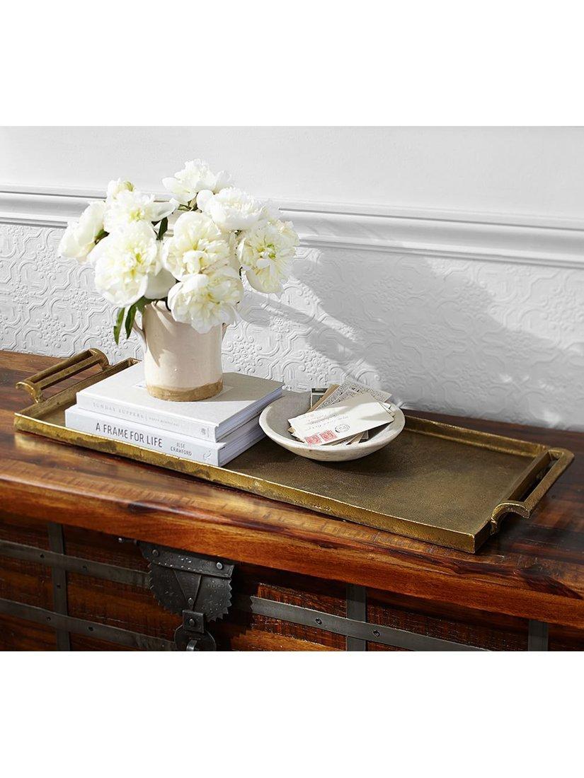 Pottery Barn rustic rectangular aluminium tray, imported from the UK