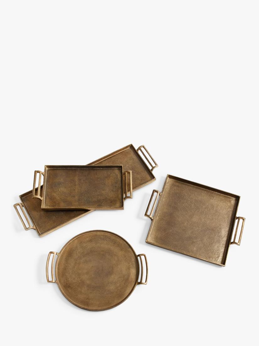 Pottery Barn rustic rectangular aluminium tray, imported from the UK