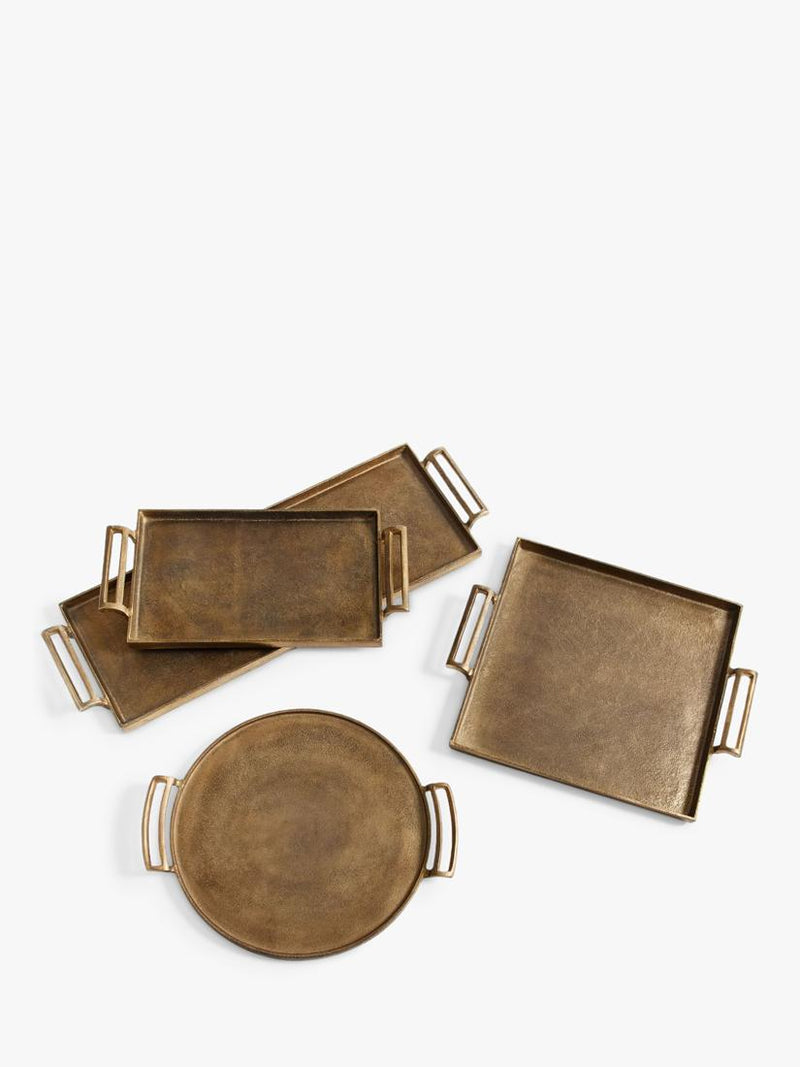 Pottery Barn rustic rectangular aluminium tray, imported from the UK