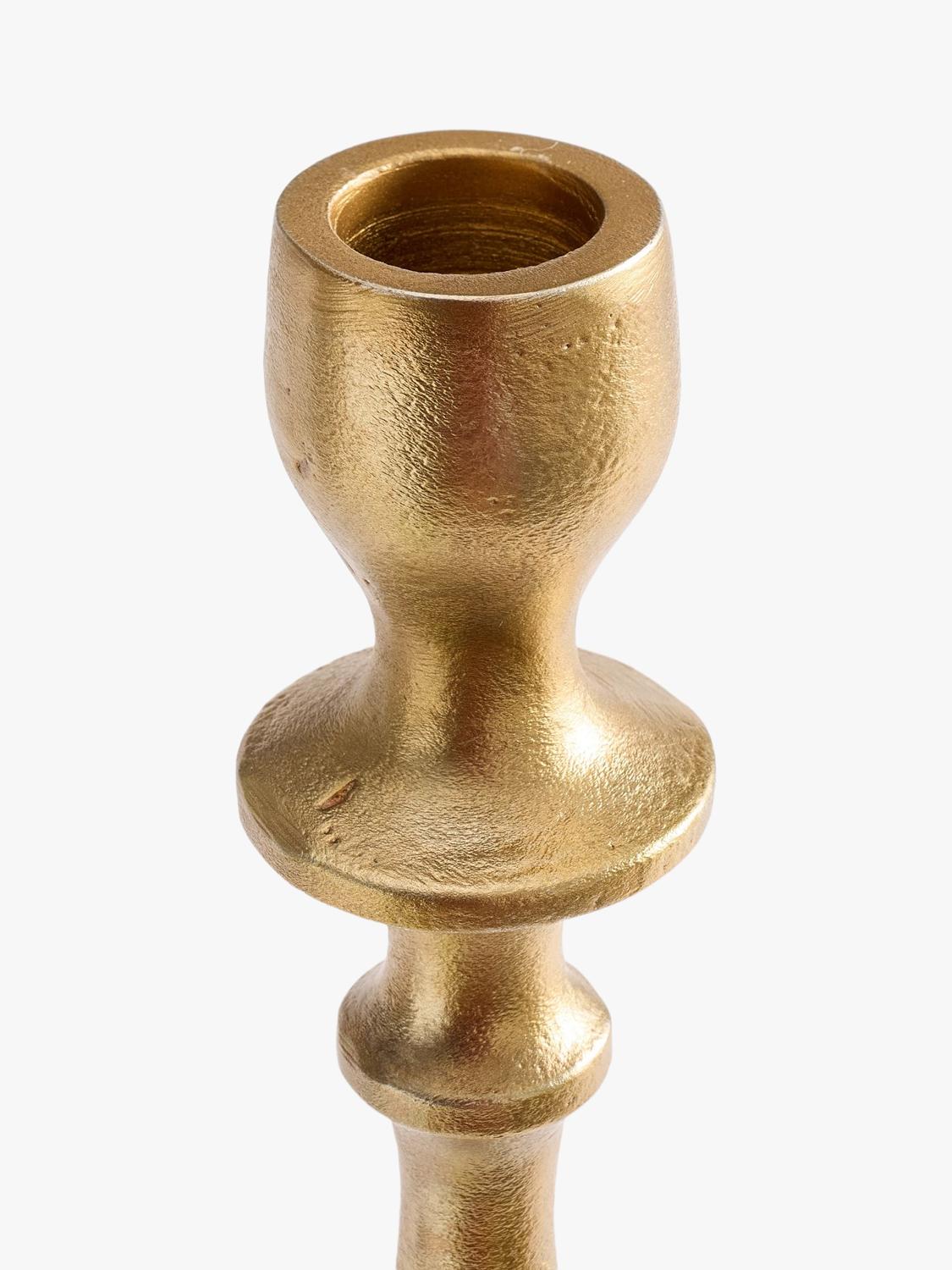 Pottery Barn Normandie Pillar Candle Holder in polished aluminium - British product