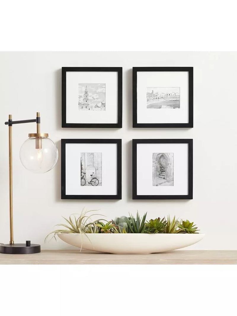 Pottery Barn square wood photo frame black, imported from the UK