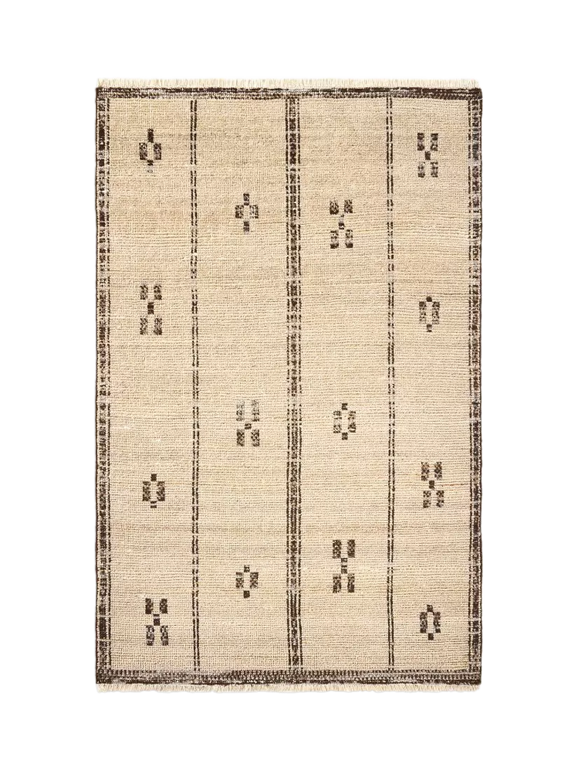 Pottery Barn Calliope Pure Wool Rug, Flax Black