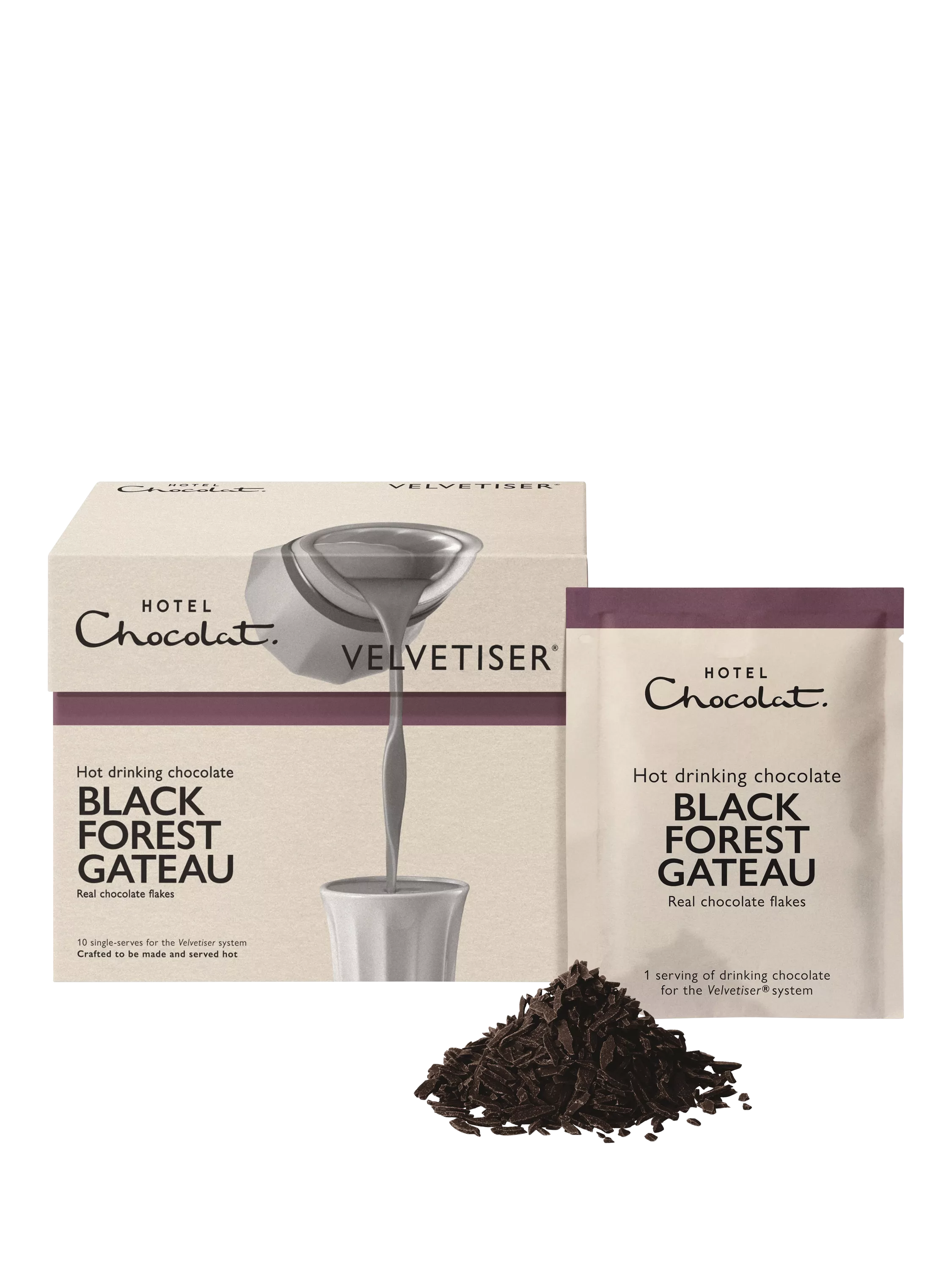 Hotel Chocolat Black Forest Gateau hot chocolate sachets 310g - British product