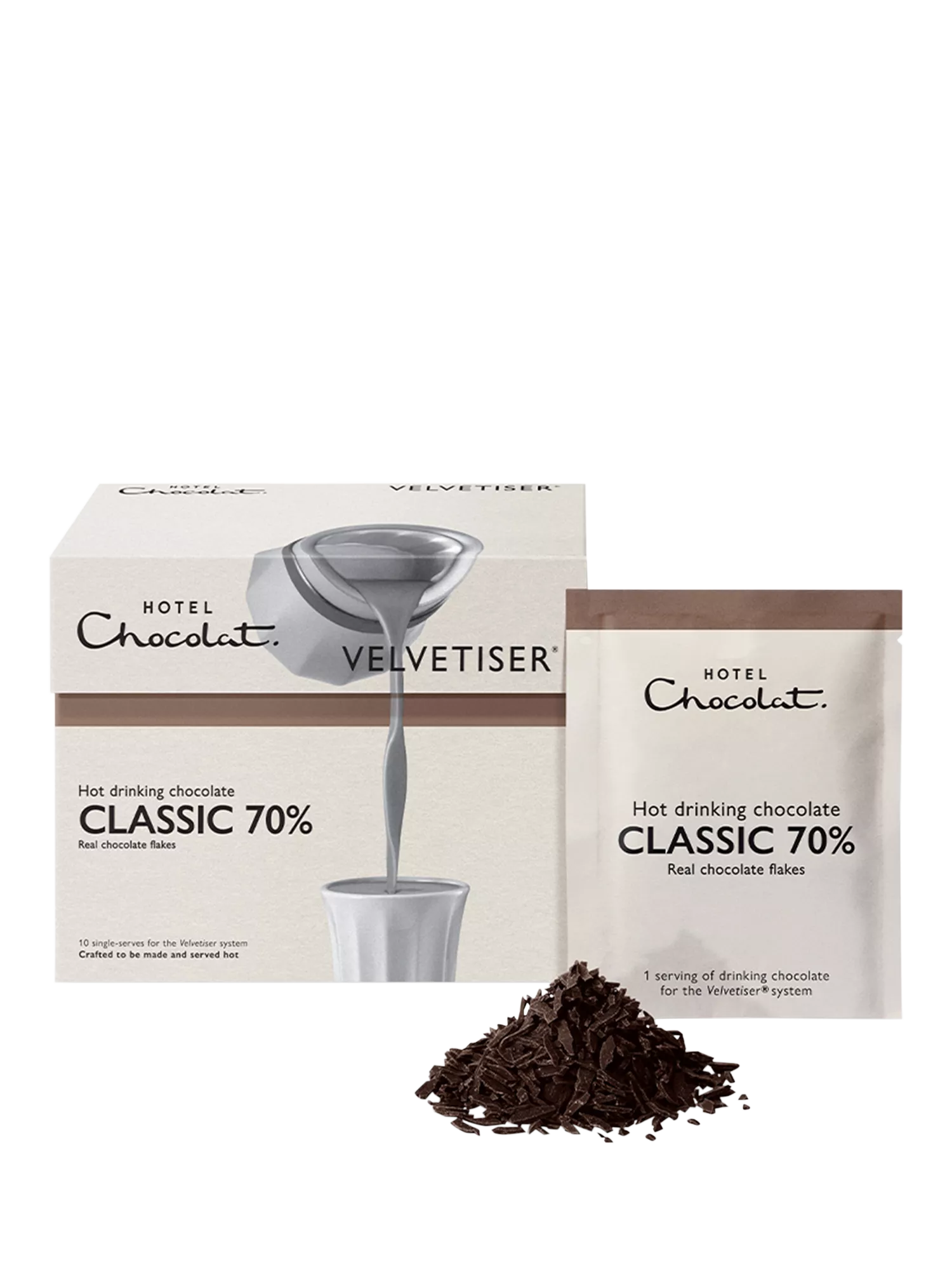 Hotel Chocolat 70% dark hot chocolate sachets 310g - British product