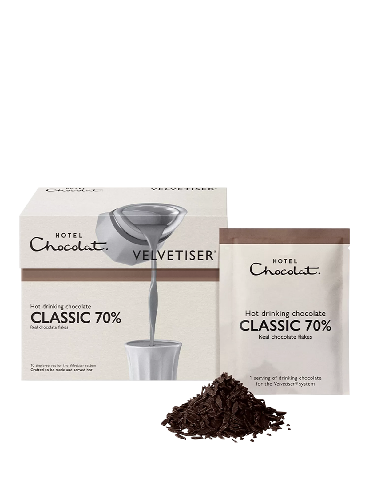 Hotel Chocolat 70% dark hot chocolate sachets 310g - British product