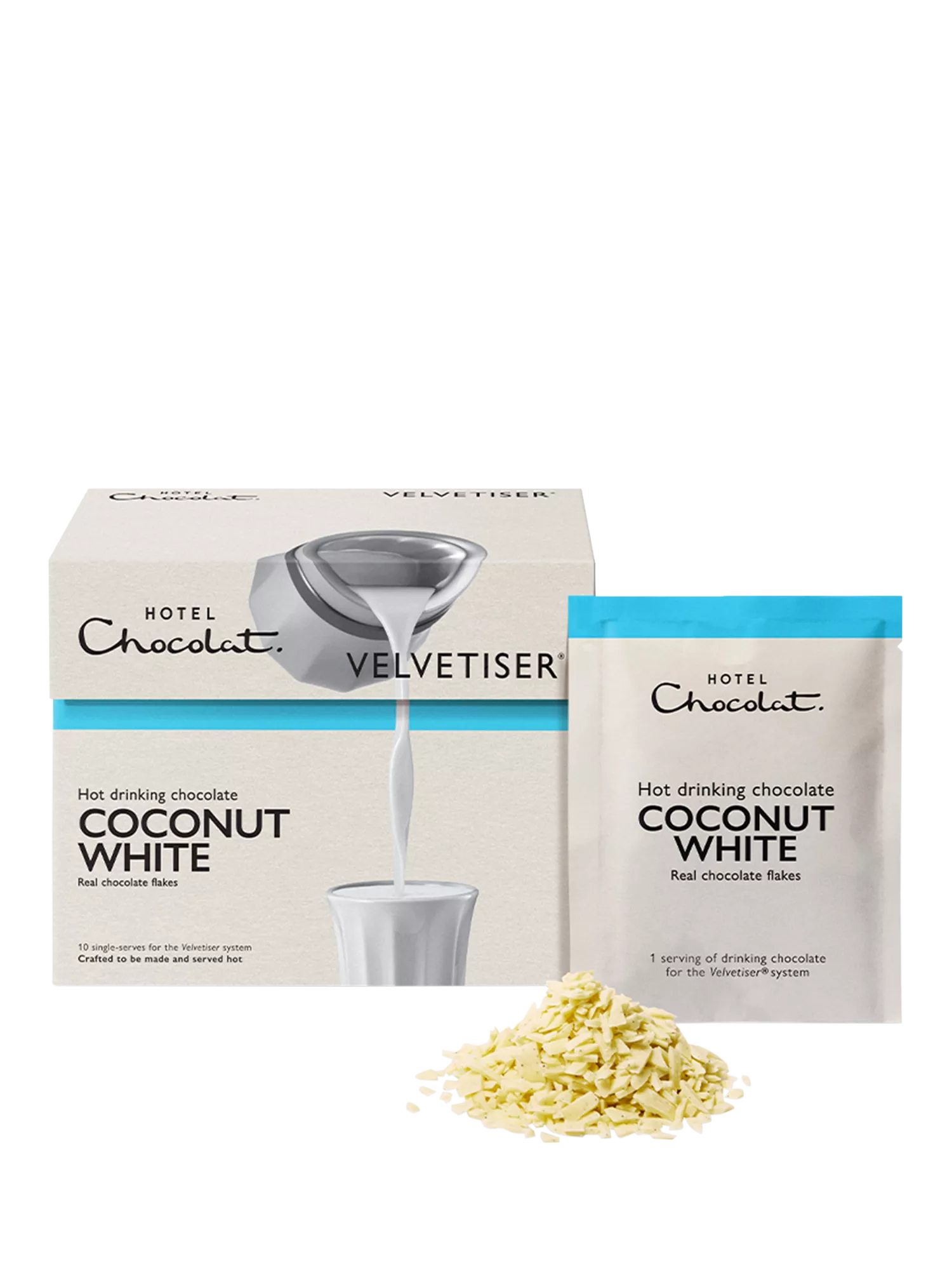 Hotel Chocolat coconut white hot chocolate sachets 310g (British brand)