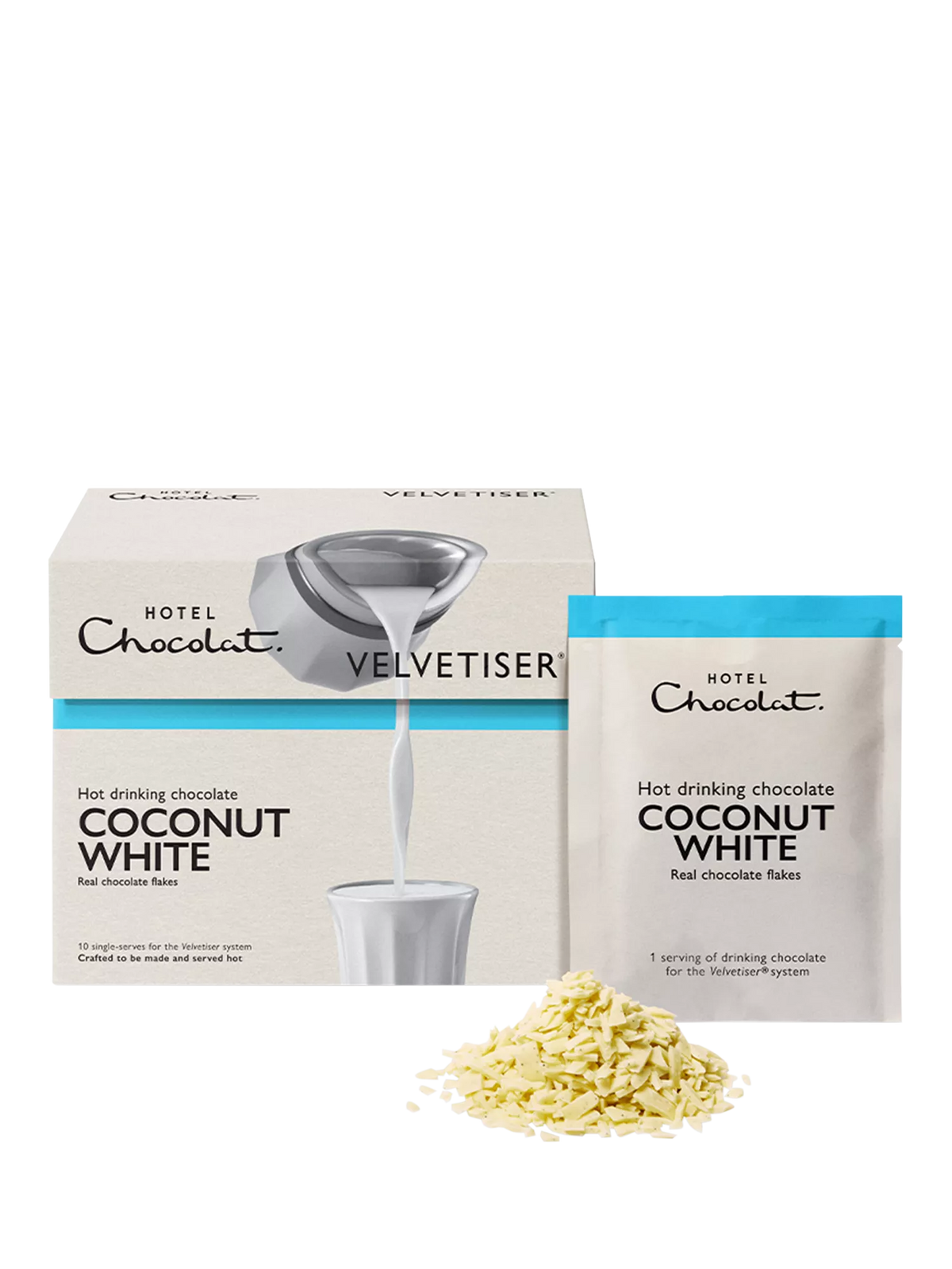 Hotel Chocolat coconut white hot chocolate sachets 310g (British brand)