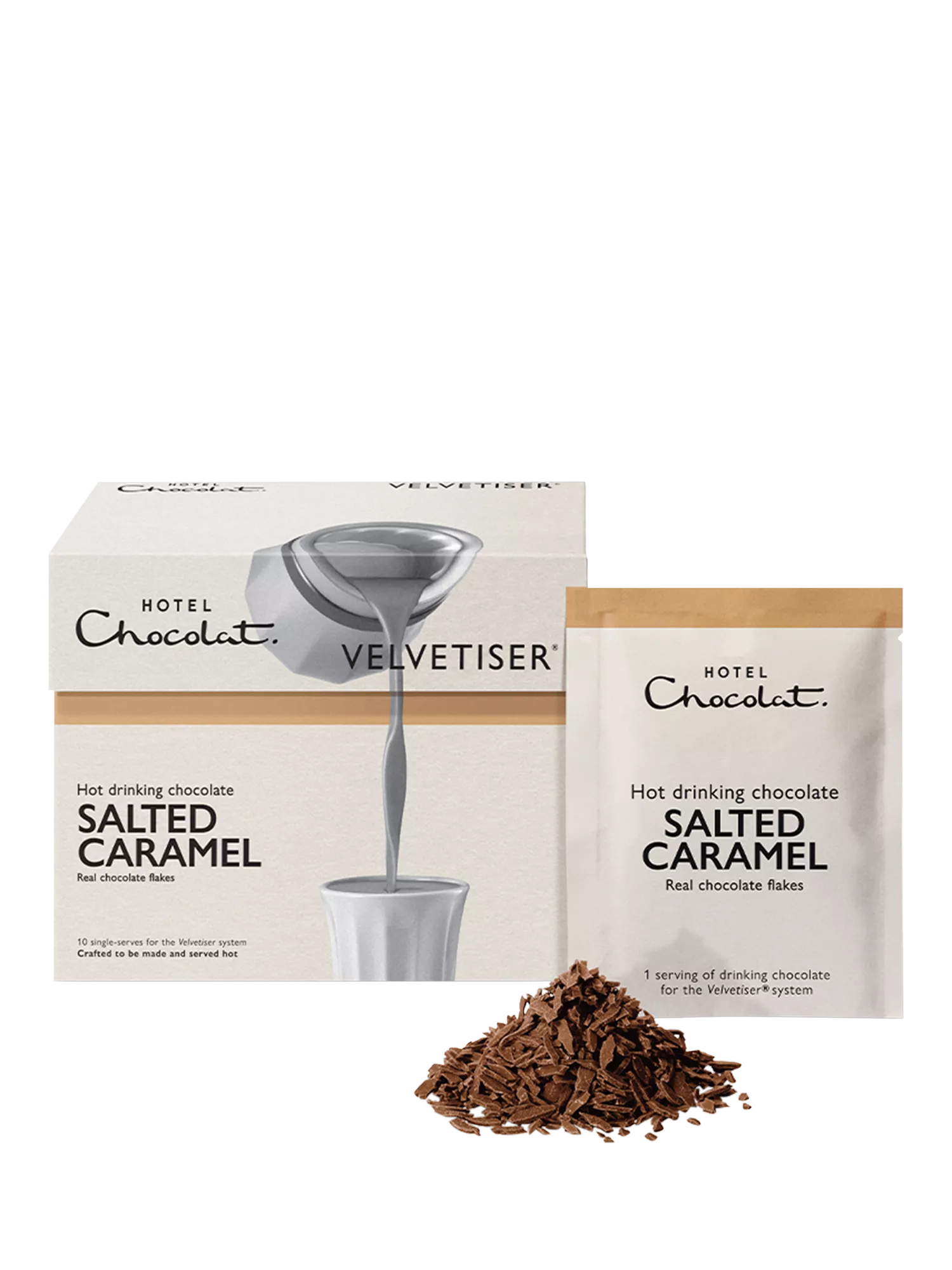 Hotel Chocolat salted caramel hot chocolate sachets 310g, UK version