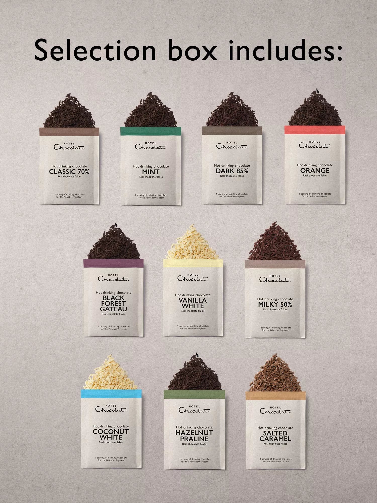 Hotel Chocolat hot chocolate selection box 310g, UK version
