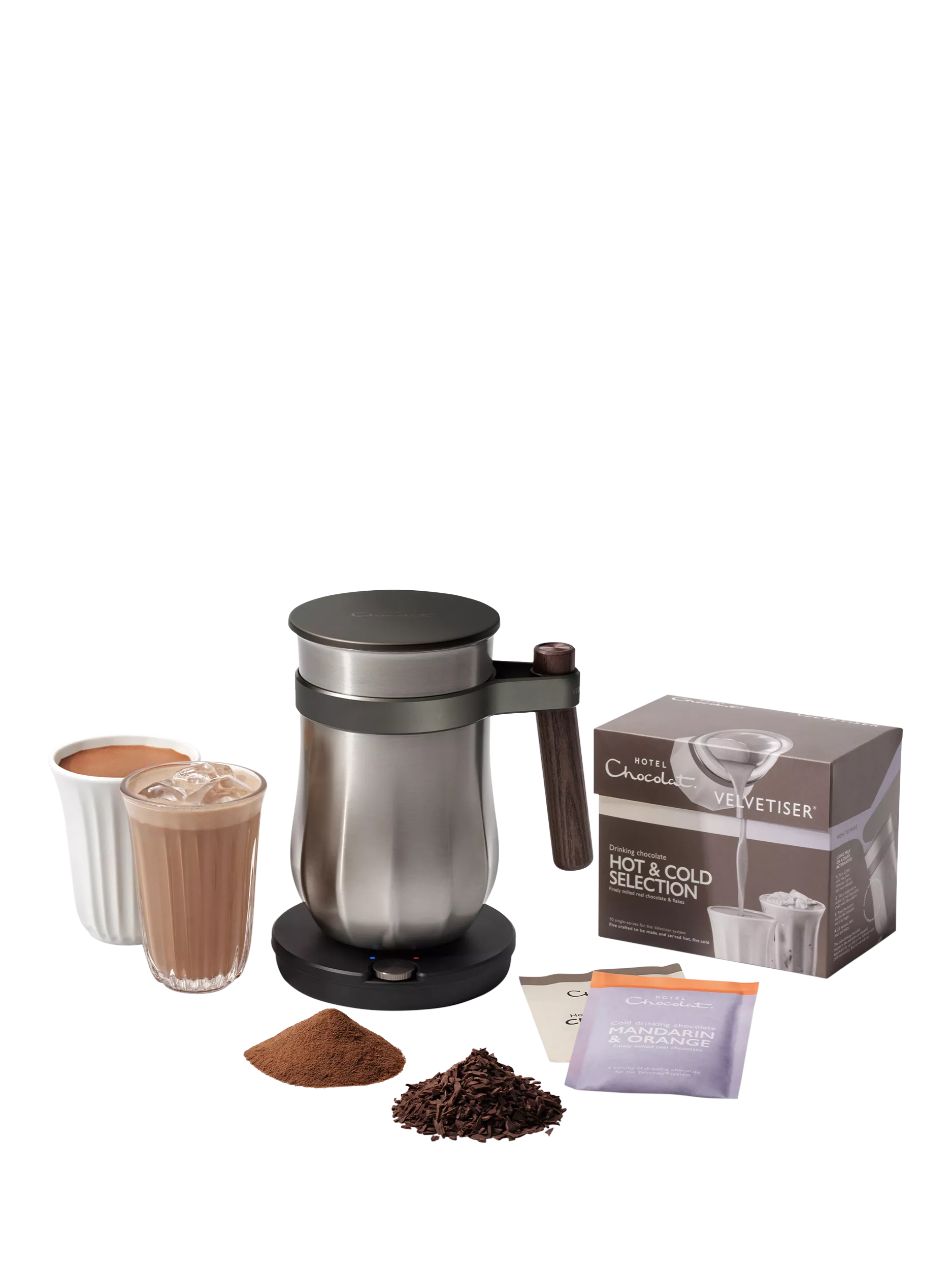 Hotel Chocolat Velvetiser drinking chocolate machine in pewter, UK version