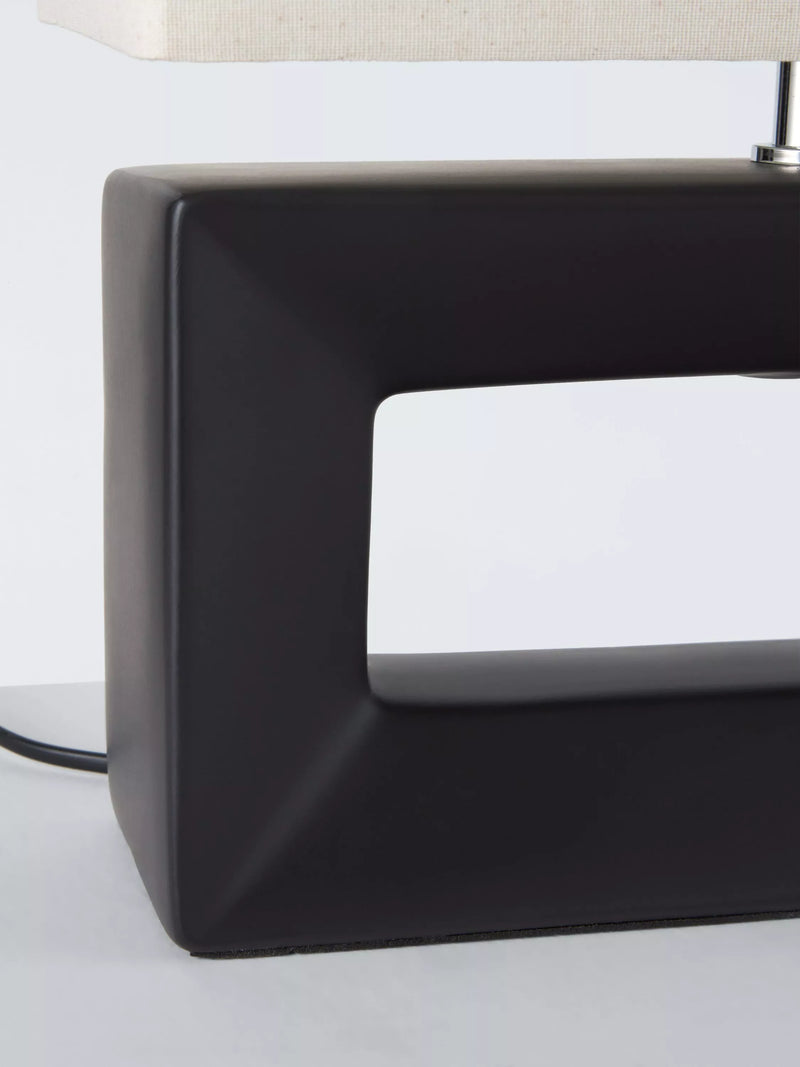 John Lewis Amani short block table lamp black 35cm (British brand)