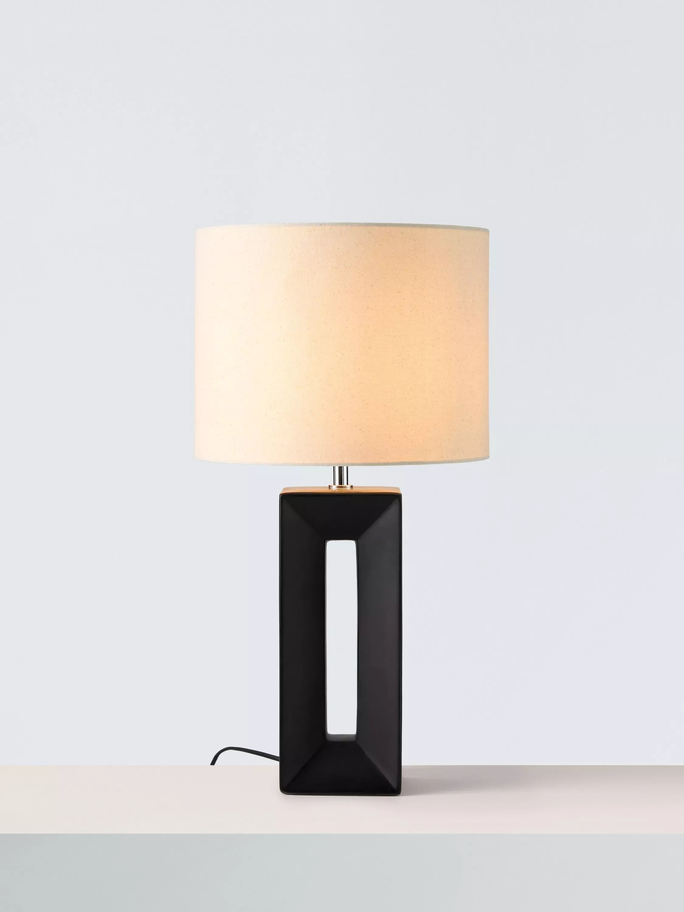 John Lewis Amani Tall Block Table Lamp in black (British brand)