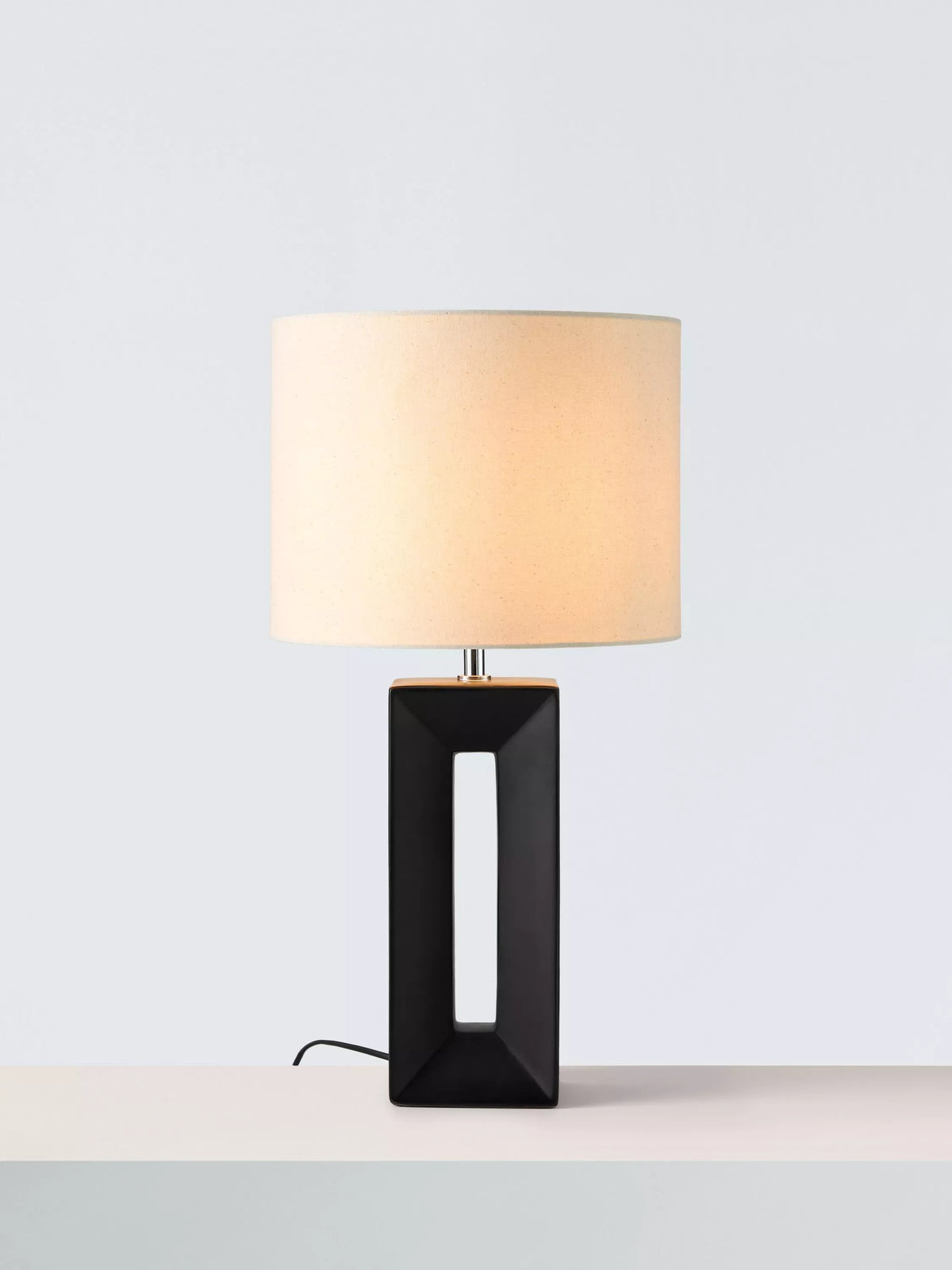 John Lewis Amani Tall Block Table Lamp in black (British brand)