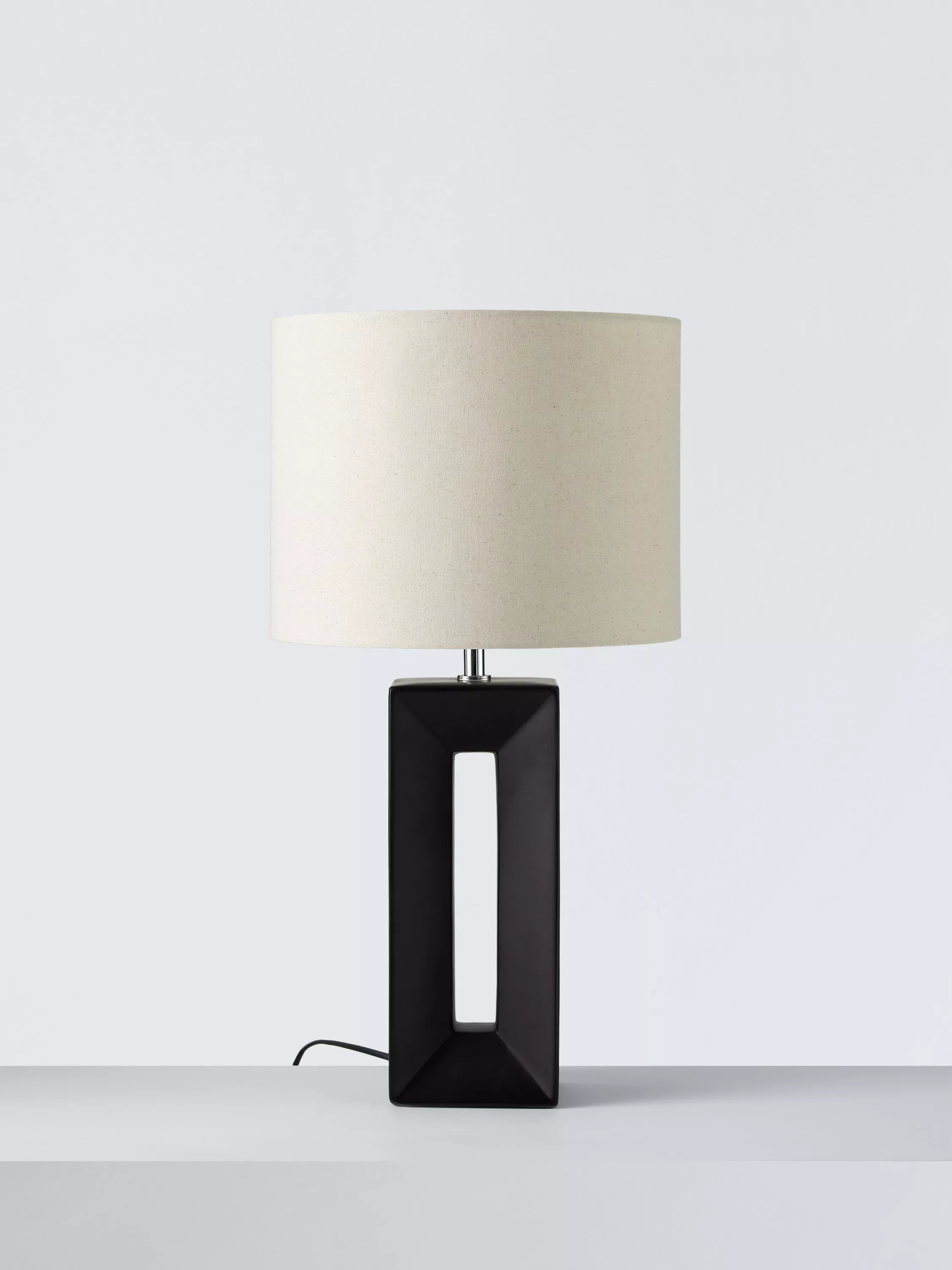 John Lewis Amani Tall Block Table Lamp in black (British brand)
