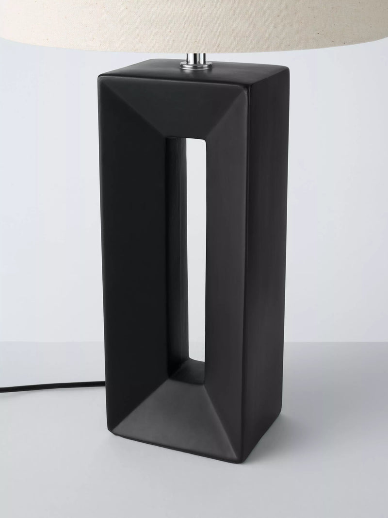 John Lewis Amani Tall Block Table Lamp in black (British brand)