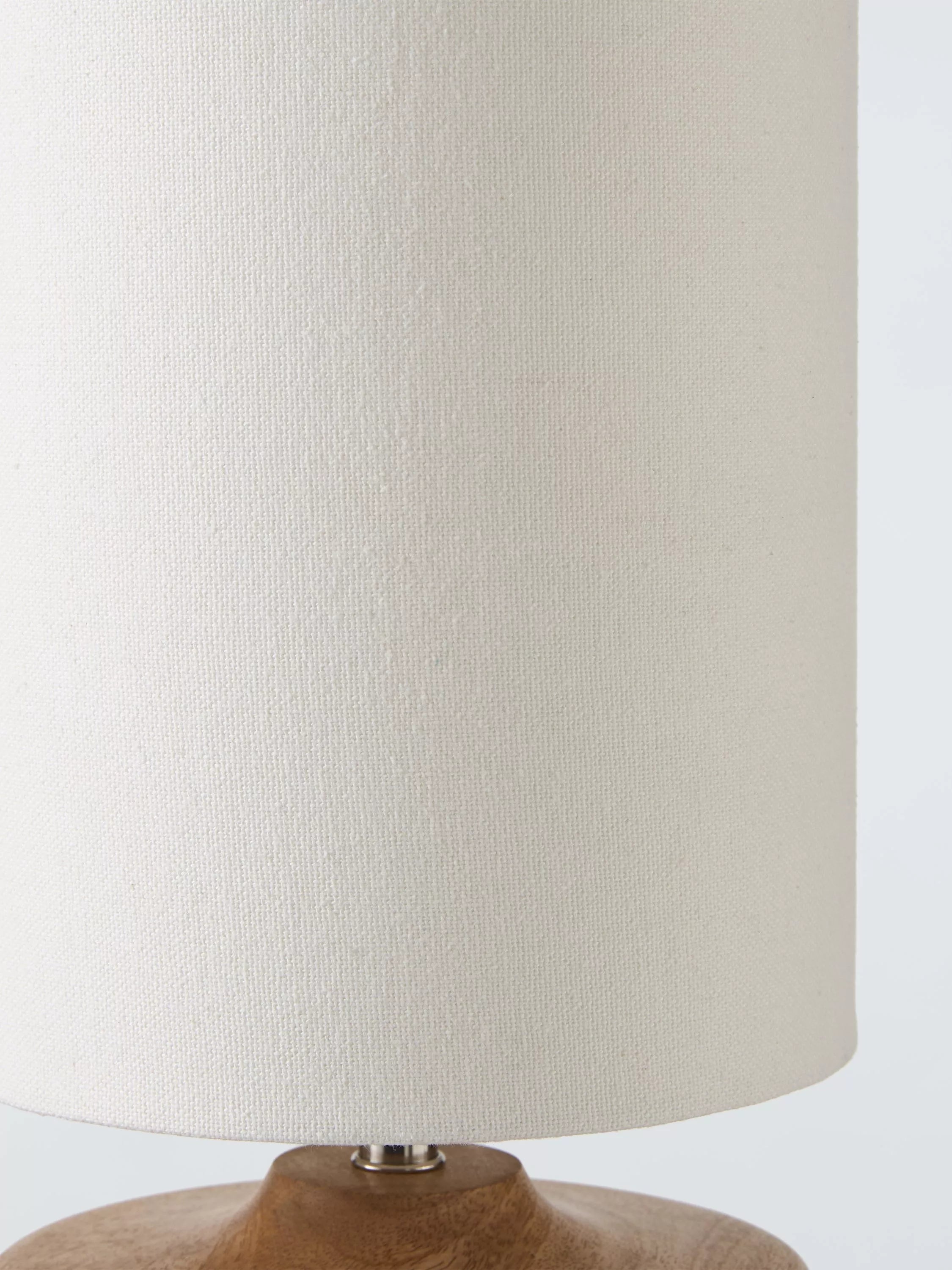 John Lewis wooden table lamp with textured shade, imported from the UK