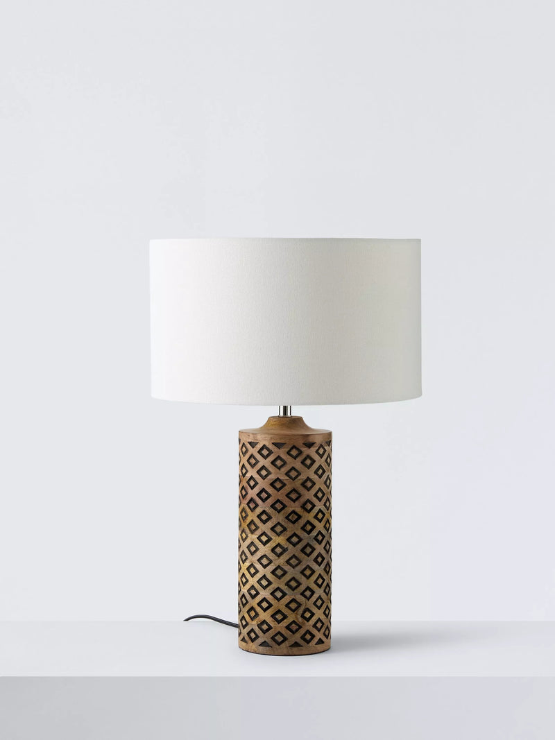 John Lewis Kollur wood table lamp, imported from the UK