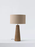 John Lewis Vallei mangowood table lamp with cotton shade - British product